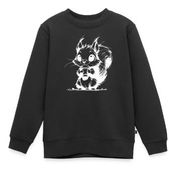Habitants de la forêt avec du café à la lisière de la forêt « Kaffeeklatsch » - Sweat Premium enfant bio - noir - Devant - AI Model Kid Female (0cm)