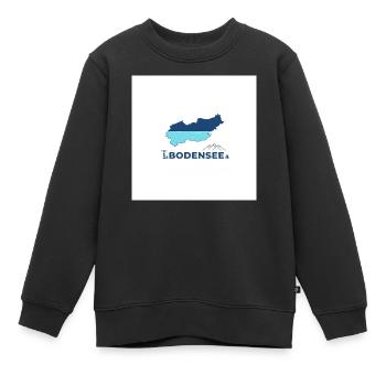 Lac de Constance paysage Logo Lakeshore - Sweat Premium enfant bio - noir - Devant - AI Model Kid Female (0cm)