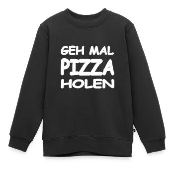 Pizza - Kinder Premium Organic Sweatshirt - Schwarz - Vorne - AI Model Kid Female (0cm)