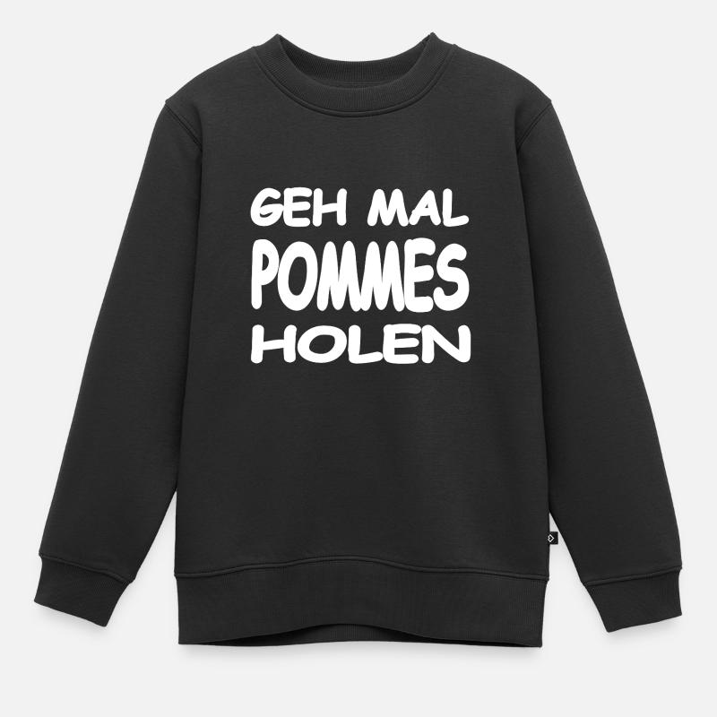Pommes - Kinder Premium Organic Sweatshirt - Schwarz