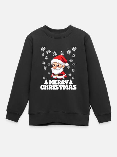 Santa Claus Christmas Merry Christmas Snow - Kids Premium Organic Sweatshirt - black