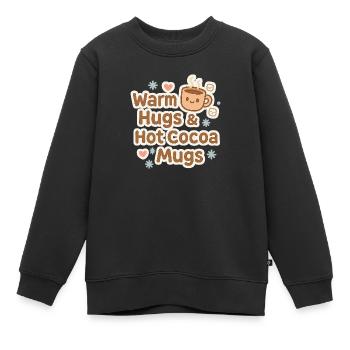 Câlins chaleureux Tasse de cacao - Sweat Premium enfant bio - noir - Devant - AI Model Kid Female (0cm)