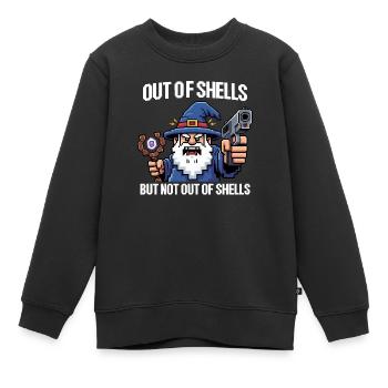 Hors de sorts mais pas de coquilles - Cool Wizard - Sweat Premium enfant bio - noir - Devant - AI Model Kid Female (0cm)