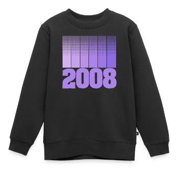 Né en 2008 - Sweat Premium enfant bio - noir - Devant - AI Model Kid Female (0cm)