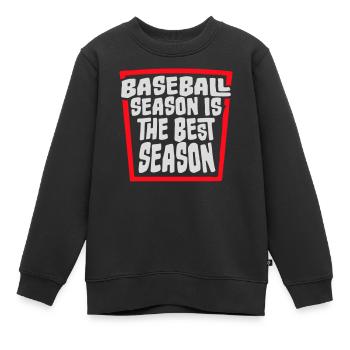 La saison de baseball est la meilleure saison des sports de fans - Sweat Premium enfant bio - noir - Devant - AI Model Kid Female (0cm)