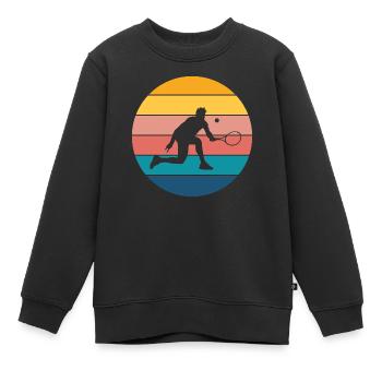 Tennis - Kinder Premium Organic Sweatshirt - Schwarz - Vorne - AI Model Kid Female (0cm)