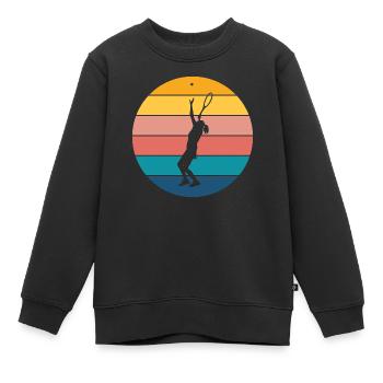 Tennis - Kinder Premium Organic Sweatshirt - Schwarz - Vorne - AI Model Kid Female (0cm)