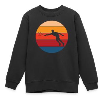 Tennis - Kinder Premium Organic Sweatshirt - Schwarz - Vorne - AI Model Kid Female (0cm)