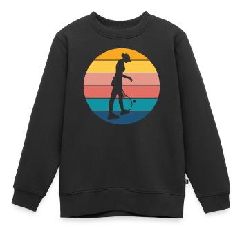 Tennis - Kinder Premium Organic Sweatshirt - Schwarz - Vorne - AI Model Kid Female (0cm)