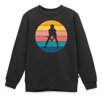 Tennis - Kinder Premium Organic Sweatshirt - Schwarz - Vorne - AI Model Kid Female (0cm)