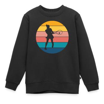 Tennis - Kinder Premium Organic Sweatshirt - Schwarz - Vorne - AI Model Kid Female (0cm)