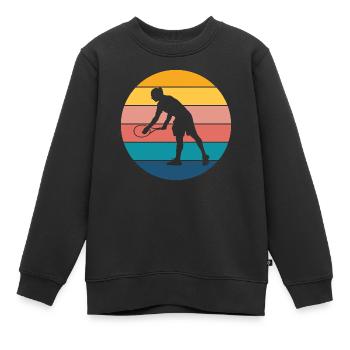 Tennis - Kinder Premium Organic Sweatshirt - Schwarz - Vorne - AI Model Kid Female (0cm)