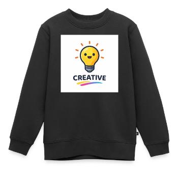 Conception créative d’éclairs lumineux - Sweat Premium enfant bio - noir - Devant - AI Model Kid Female (0cm)