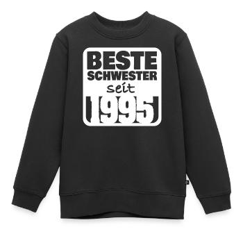 Geschwister 1995 - Kinder Premium Organic Sweatshirt - Schwarz - Vorne - AI Model Kid Female (0cm)