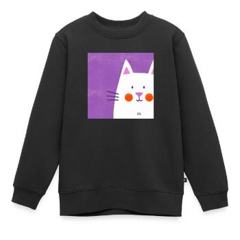 Katzenfreund - Kinder Premium Organic Sweatshirt - Schwarz - Vorne - AI Model Kid Female (0cm)