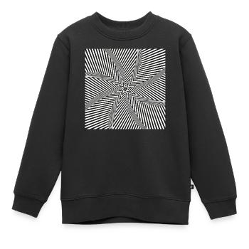 Labyrinthe optique en étoile - Sweat Premium enfant bio - noir - Devant - AI Model Kid Female (0cm)