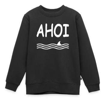 Ahoi - Kinder Premium Organic Sweatshirt - Schwarz - Vorne - AI Model Kid Female (0cm)