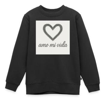 Herz und Lebensfreude - Kinder Premium Organic Sweatshirt - Schwarz - Vorne - AI Model Kid Female (0cm)