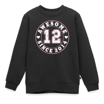 Idée cadeau pour le 12e anniversaire depuis 2014 - Sweat Premium enfant bio - noir - Devant - AI Model Kid Female (0cm)