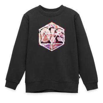 Geometrisches Graffiti-Prisma über Ziegelmauer - Kinder Premium Organic Sweatshirt - Schwarz - Vorne - AI Model Kid Female (0cm)