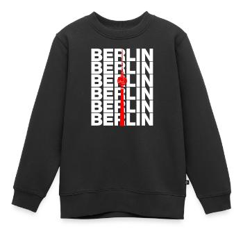 BERLIN TV TOWER, ALEX LANDMARK DIT IS BERLIN - Kids Premium Organic Sweatshirt - black - Front - AI Model Kid Female (0cm)