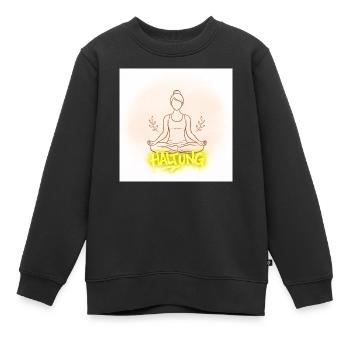 Haltung Meditation Illustration - Kinder Premium Organic Sweatshirt - Schwarz - Vorne - AI Model Kid Female (0cm)
