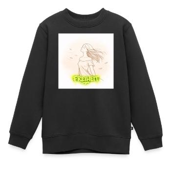 La liberté dans le vent - Sweat Premium enfant bio - noir - Devant - AI Model Kid Female (0cm)