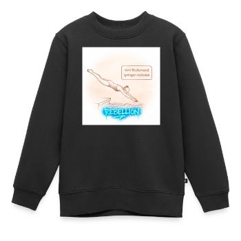Rébellion au bord de la piscine - Sweat Premium enfant bio - noir - Devant - AI Model Kid Female (0cm)