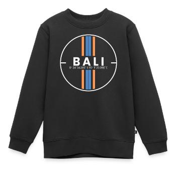 Insel Bali Koordinaten - Kinder Premium Organic Sweatshirt - Schwarz - Vorne - AI Model Kid Female (0cm)