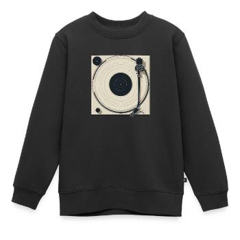 Platine minimaliste beige - Sweat Premium enfant bio - noir - Devant - AI Model Kid Female (0cm)