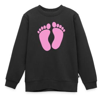 Pieds de bébé - Sweat Premium enfant bio - noir - Devant - AI Model Kid Female (0cm)