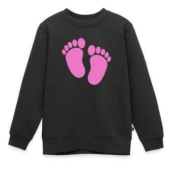 Pieds de bébé - Sweat Premium enfant bio - noir - Devant - AI Model Kid Female (0cm)