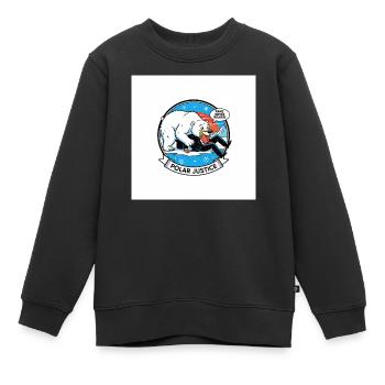 PolarJustice Karikatur - Kinder Premium Organic Sweatshirt - Schwarz - Vorne - AI Model Kid Female (0cm)