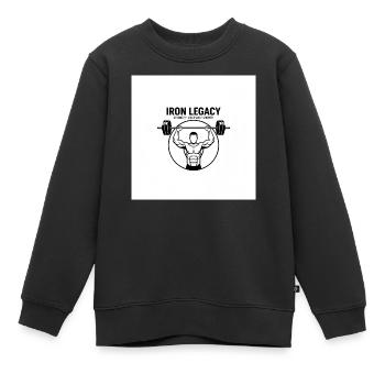 IRON_LEGACY GYM - Kids Premium Organic Sweatshirt - black - Front - AI Model Kid Female (0cm)