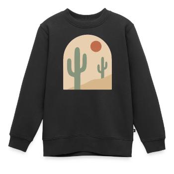 Sérénité de l’Arche du Désert - Sweat Premium enfant bio - noir - Devant - AI Model Kid Female (0cm)