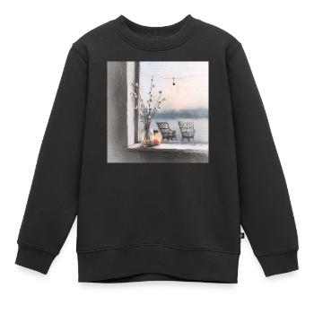Ein ruhiger Ort am Wasser - Kinder Premium Organic Sweatshirt - Schwarz - Vorne - AI Model Kid Female (0cm)
