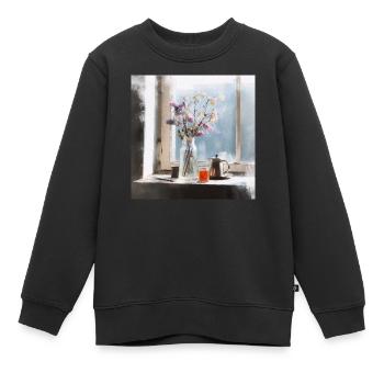 Friedliche Ruhe - Kinder Premium Organic Sweatshirt - Schwarz - Vorne - AI Model Kid Female (0cm)