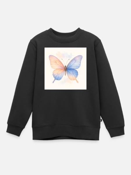 Butterfly - Kinder Premium Organic Sweatshirt - Schwarz