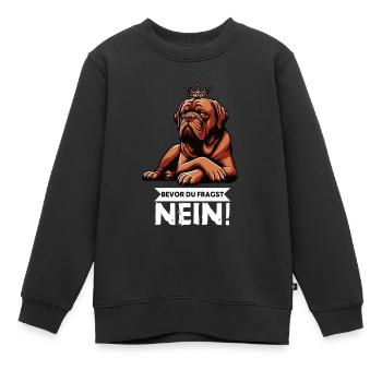 Avant que vous ne demandiez Bordeaux Grand Danois Bordeaux Bordeaux - Sweat Premium enfant bio - noir - Devant - AI Model Kid Female (0cm)