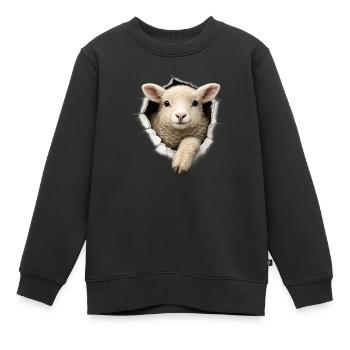 L’agneau du trou - Sweat Premium enfant bio - noir - Devant - AI Model Kid Female (0cm)