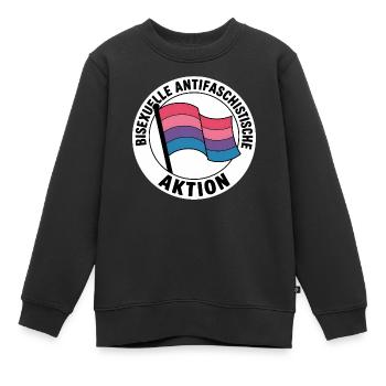 Action Bisexuelle - Insigne de la fierté Antifa - Sweat Premium enfant bio - noir - Devant - AI Model Kid Female (0cm)