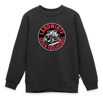 Landwirte gegen Faschismus - Antifa Tee - Kinder Premium Organic Sweatshirt - Schwarz - Vorne - AI Model Kid Female (0cm)