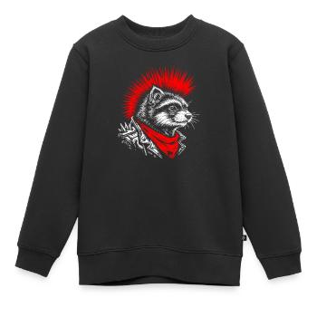 Punk Ferret – rebellischer Stil mit einer Kralle - Kinder Premium Organic Sweatshirt - Schwarz - Vorne - AI Model Kid Female (0cm)