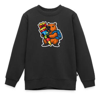 Capybara 1st day of school | School enrollment children - Kids Premium Organic Sweatshirt - black - Front - AI Model Kid Female (0cm)