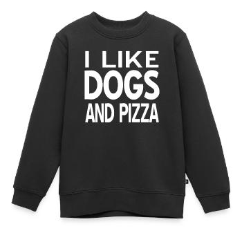 canine - Sweat Premium enfant bio - noir - Devant - AI Model Kid Female (0cm)