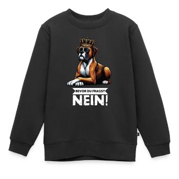 Avant que vous ne demandiez, sans boxer Boxer Boxer Boxer Boxer Dog - Sweat Premium enfant bio - noir - Devant - AI Model Kid Female (0cm)