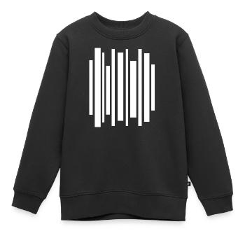 Minimal Stripes Barcode-Mosaik - Kinder Premium Organic Sweatshirt - Schwarz - Vorne - AI Model Kid Female (0cm)