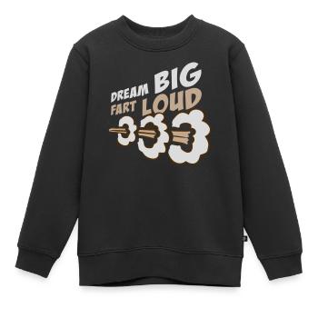 Dream Big Fart Loud Funny Motivational Saying - Kids Premium Organic Sweatshirt - black - Front - AI Model Kid Female (0cm)