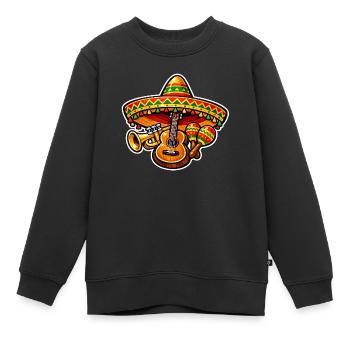 Fiesta Ukulele Sombrero Design - Kinder Premium Organic Sweatshirt - Schwarz - Vorne - AI Model Kid Female (0cm)