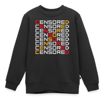 Censored Zensiert Lustig Statement Freiheit Logo - Kinder Premium Organic Sweatshirt - Schwarz - Vorne - AI Model Kid Female (0cm)